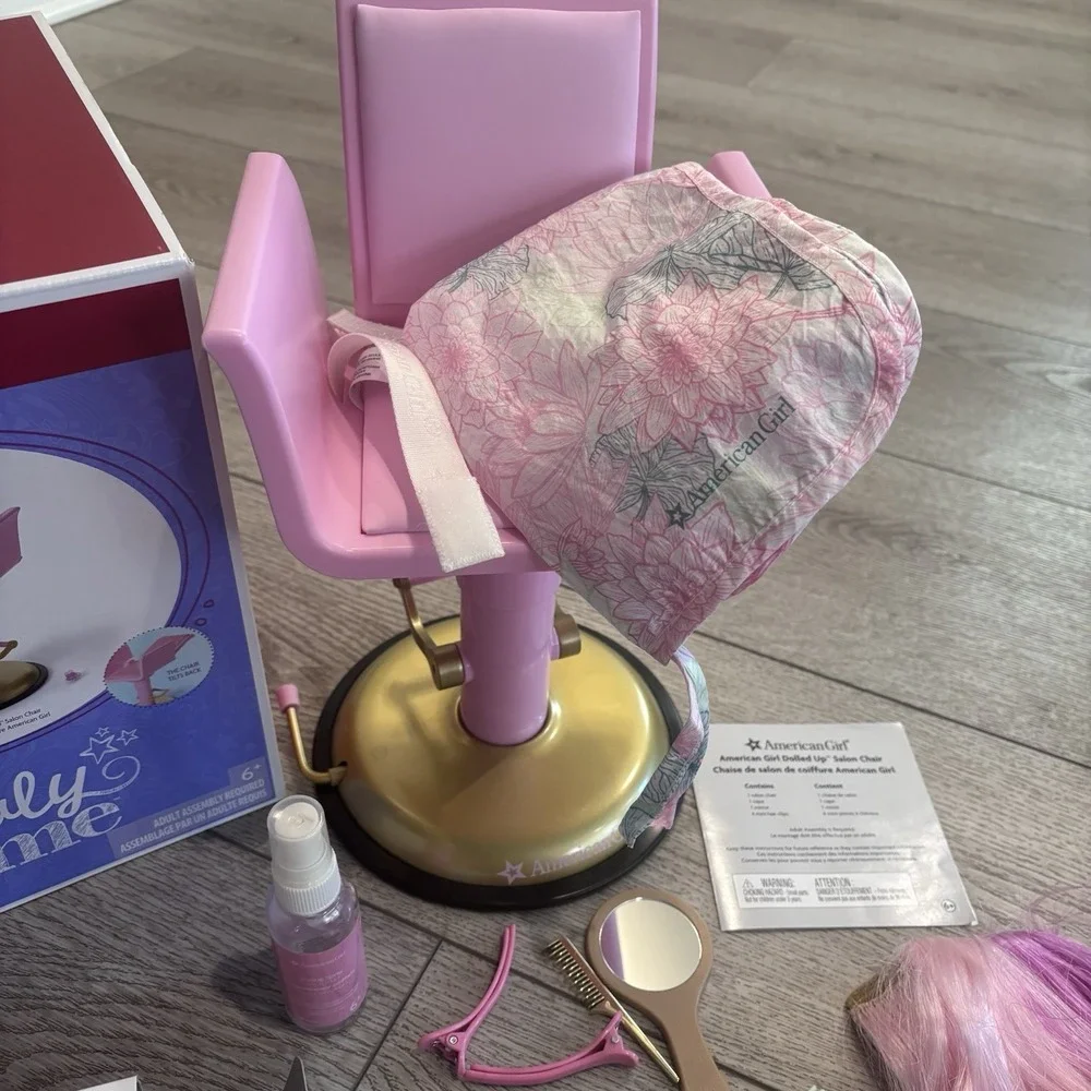 American Girl Truly Me Dolled Up Salon Chair Cape Accessories Dress Up 18